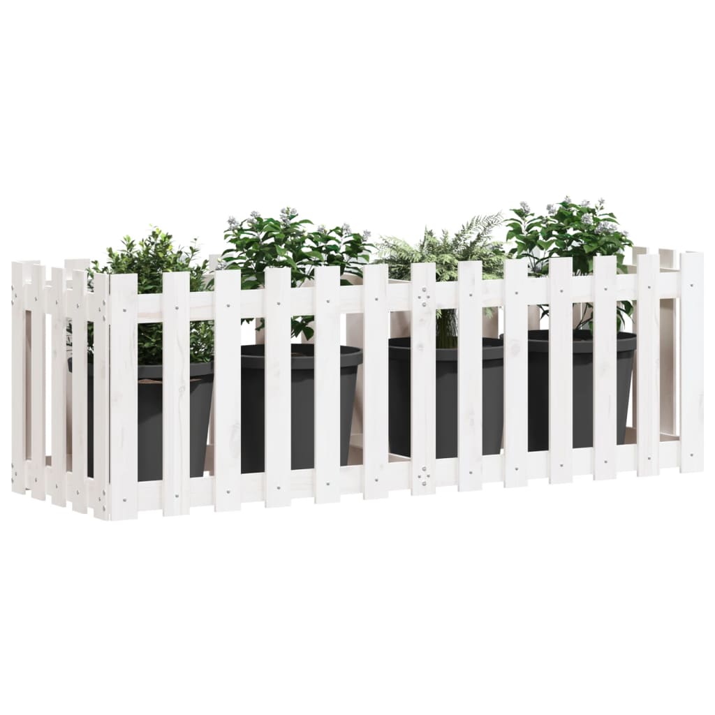Vidaxl plantenbak riep hekontwerp 150x50x50 cm groenhout wit