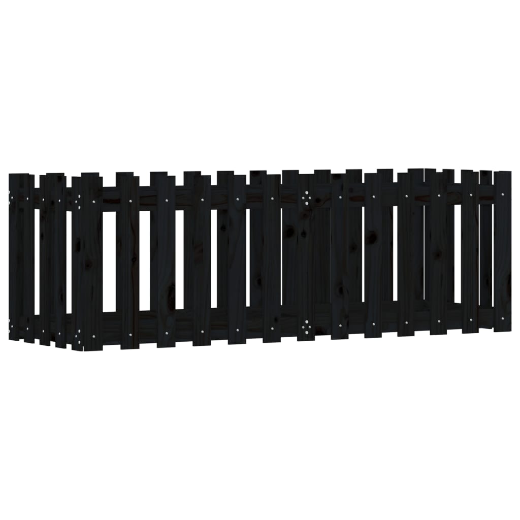 Vidaxl plantenbak riep hekontwerp 150x50x50 cm groenhout zwart