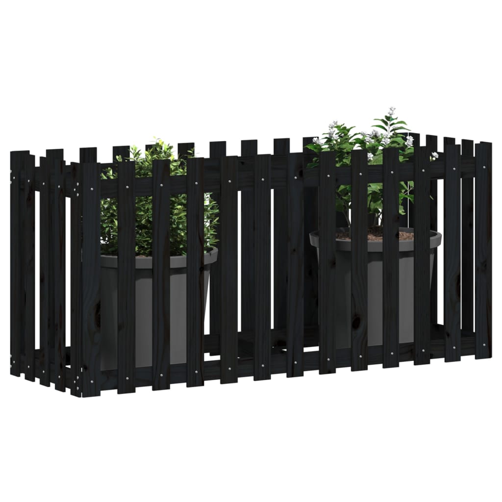 Vidaxl plantenbak riep hekontwerp 150x50x70 cm groenhout zwart