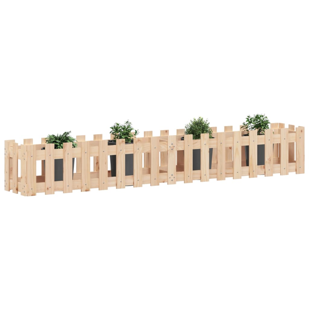 Vidaxl plantenbak verlicht met hekontwerp 200x30x30 cm groenhout