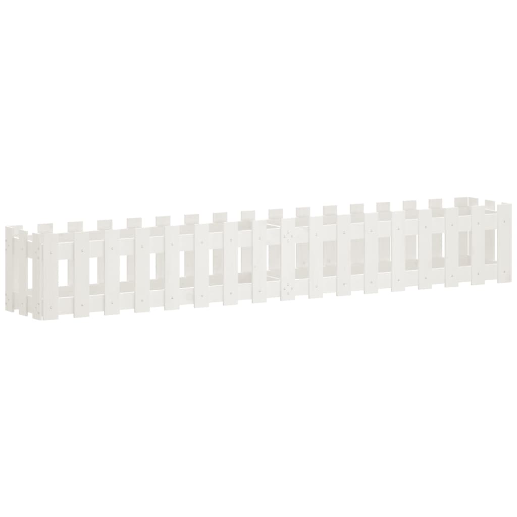 Vidaxl plantenbak riep hekontwerp 200x30x30 cm groenhout wit