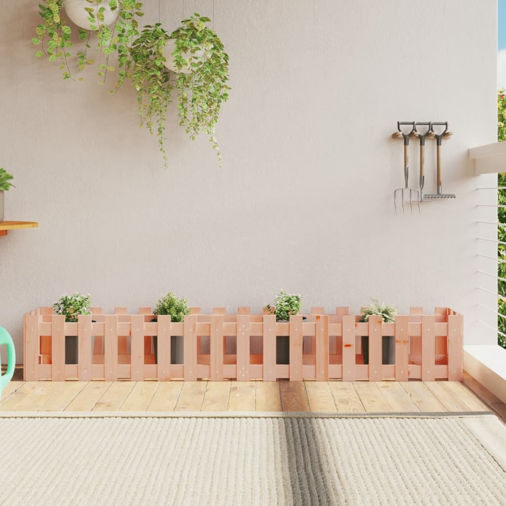 Vidaxl plantenbak verlicht hekontwerp 200x30x30 cm massief douglashout
