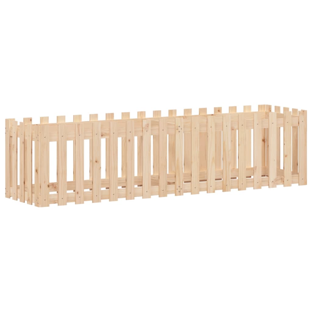 Vidaxl plantenbak verlicht met hekontwerp 200x50x50 cm groenhout