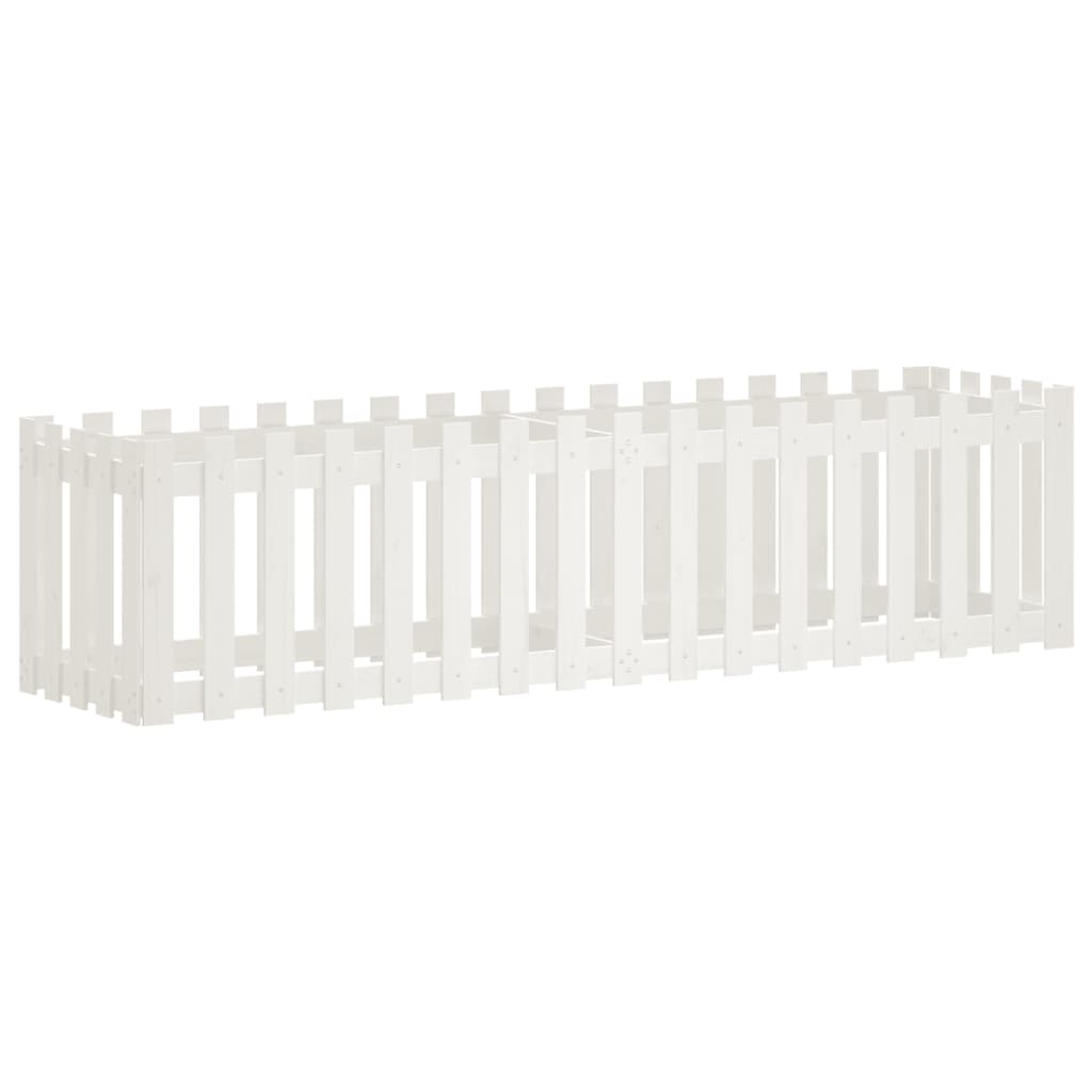 Vidaxl plantenbak riep hekontwerp 200x50x50 cm groenhout wit