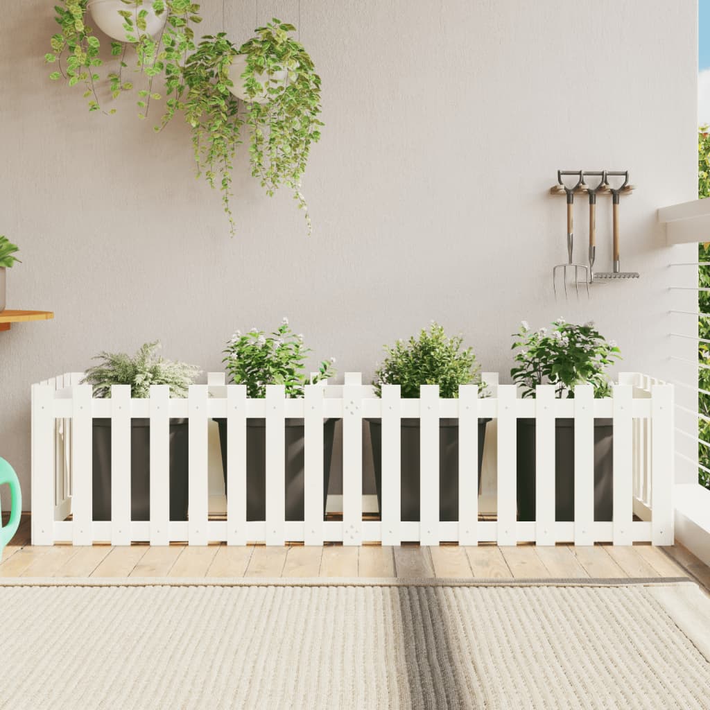 Vidaxl plantenbak riep hekontwerp 200x50x50 cm groenhout wit