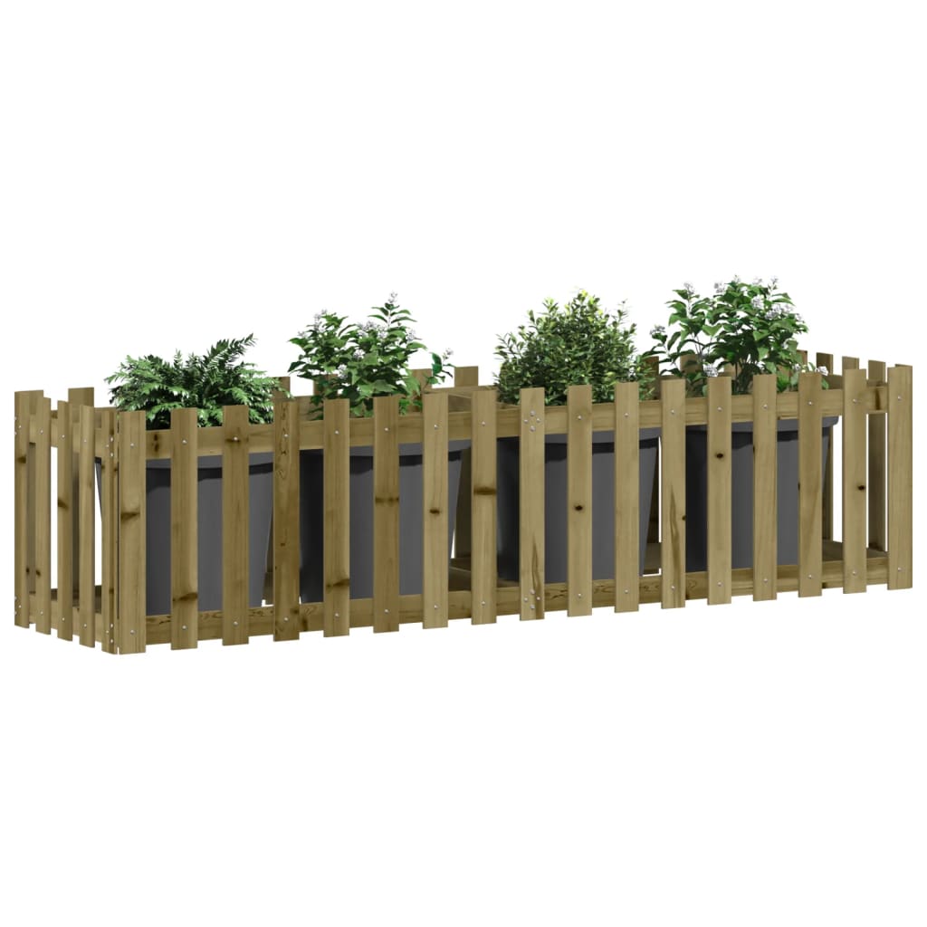 Vidaxl plantenbak verlicht hekontwerp 200x50x50 cm geïmpregneerd hout