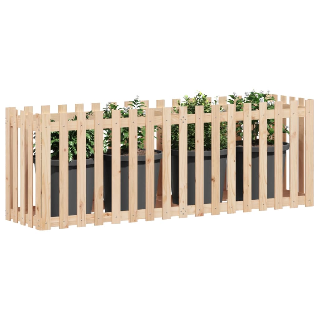Vidaxl plantenbak verlicht met hekontwerp 200x50x70 cm groenhout