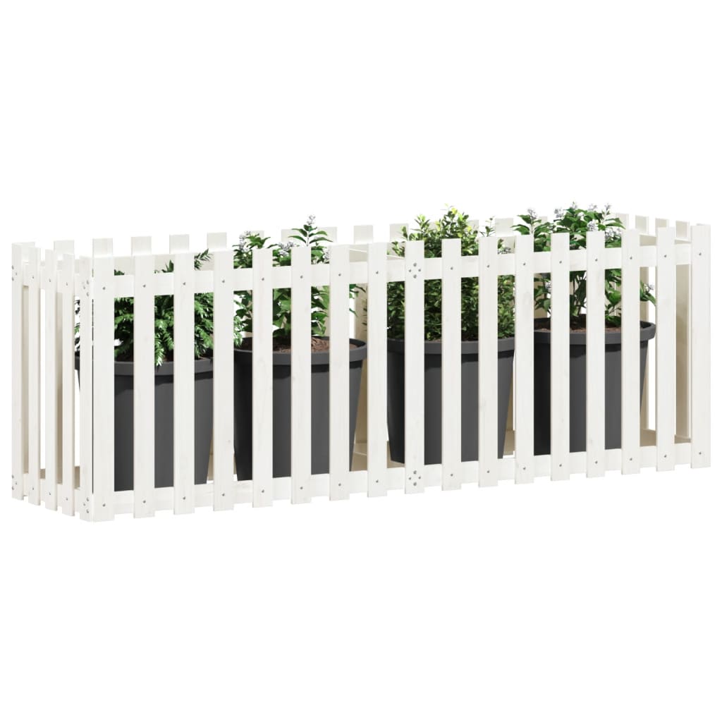 Vidaxl plantenbak riep hekontwerp 200x50x70 cm groenhout wit