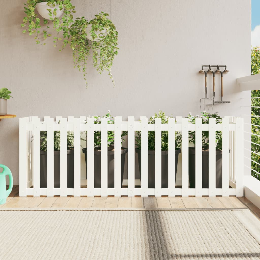 Vidaxl plantenbak riep hekontwerp 200x50x70 cm groenhout wit