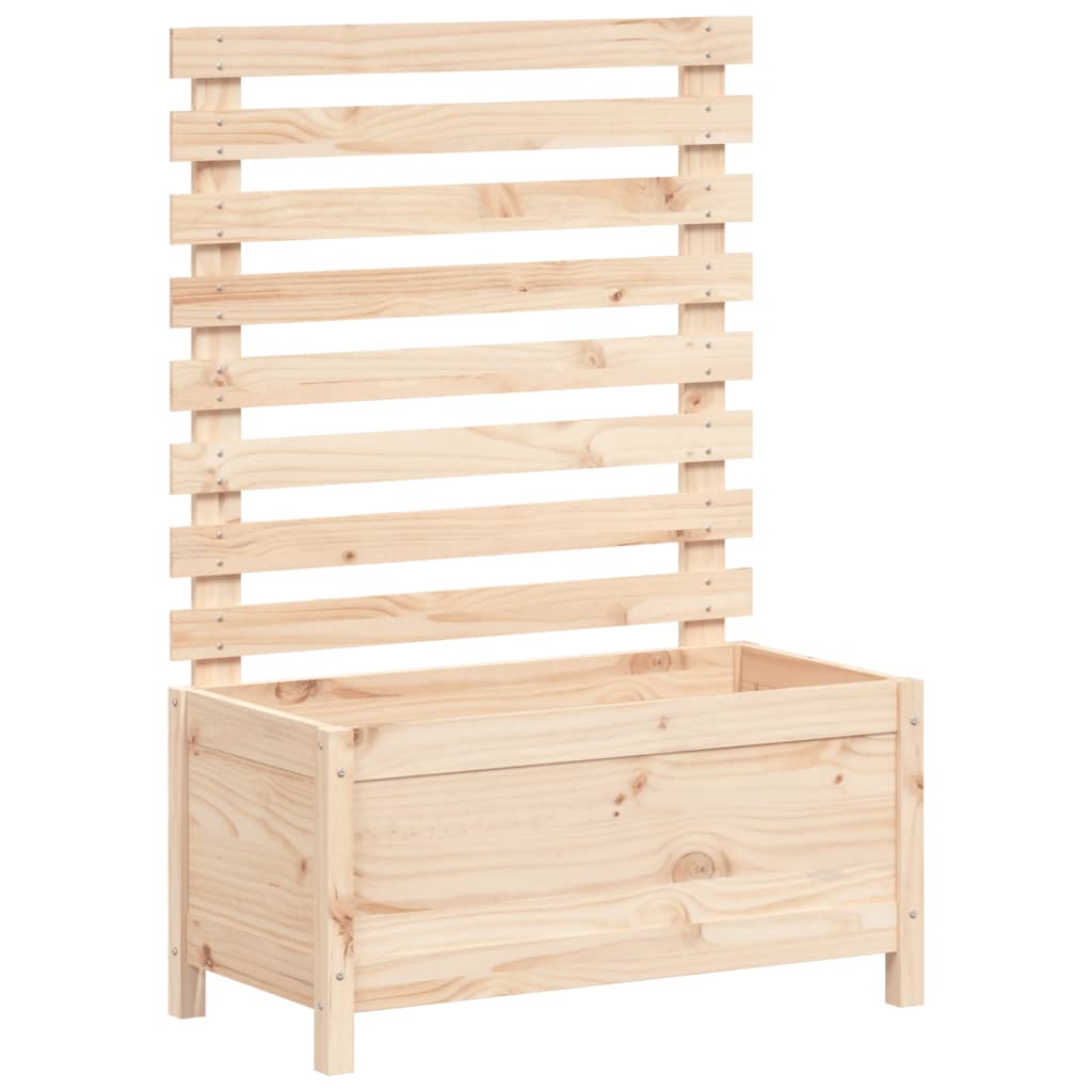 Vidaxl plantenbak met rek 79x39,5x114 cm massief groenhout