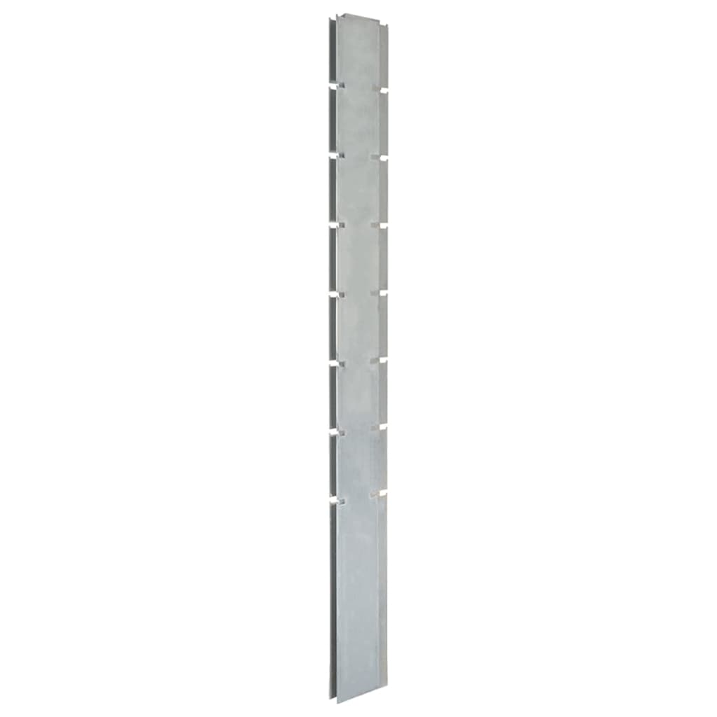VidaXL Schuttingpalen 10 st 200 cm gegalvaniseerd staal zilverkleurig