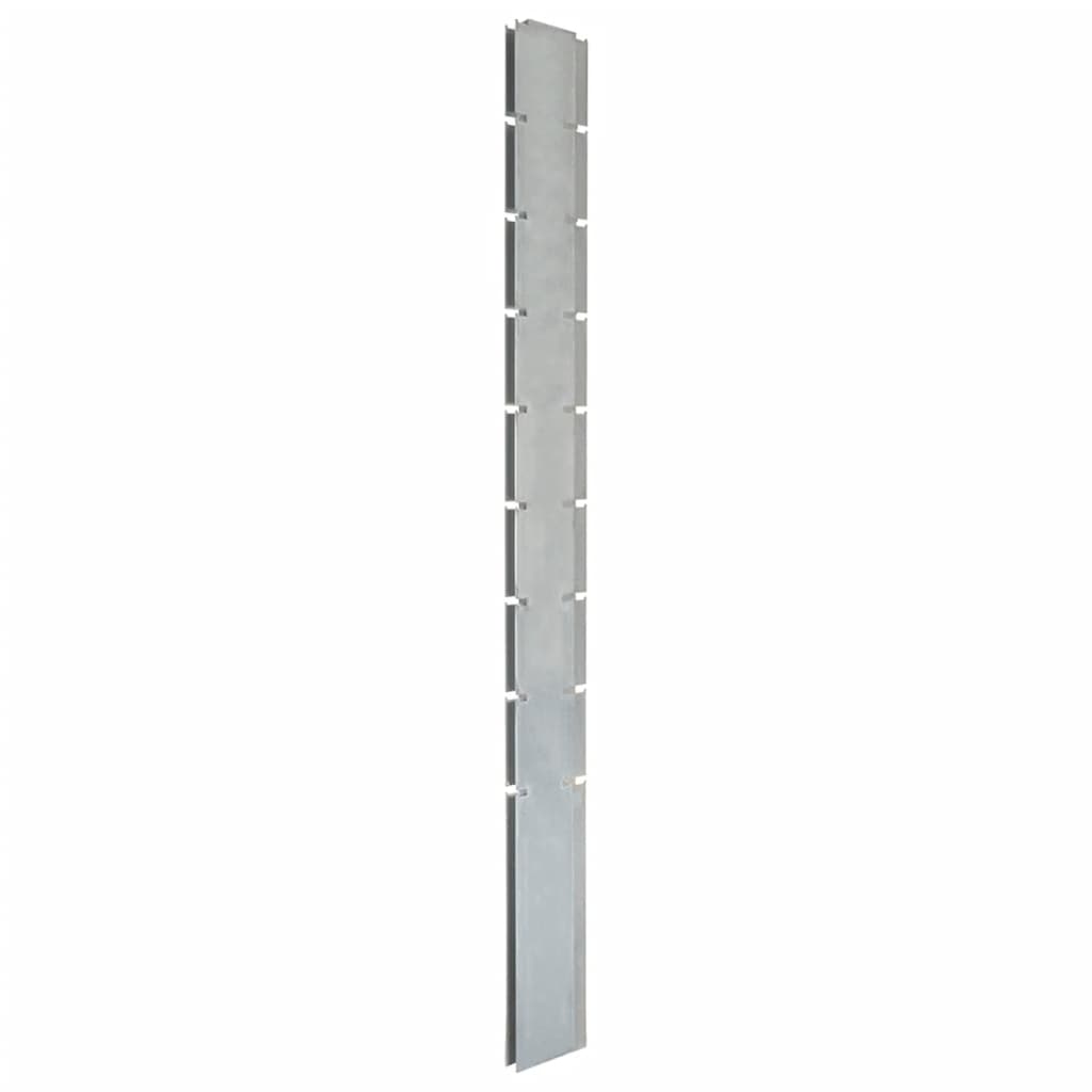 VidaXL Schuttingpalen 10 st 220 cm gegalvaniseerd staal zilverkleurig