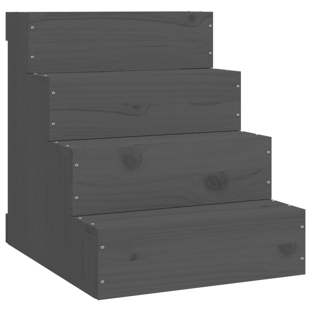 Vidaxl huisdierentrap 40x49x47 cm massief groenenhout grijs