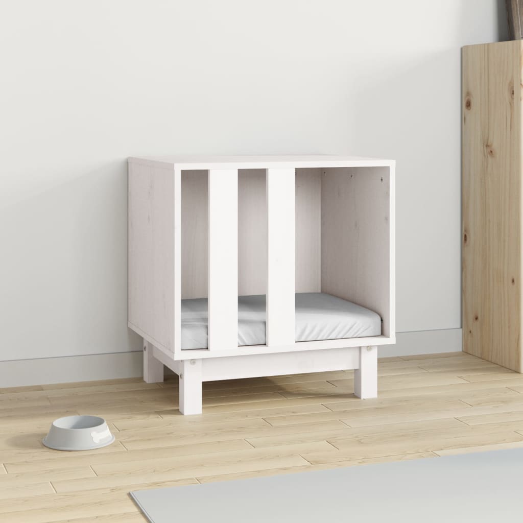 VidaXL Hondenhok 50x40x52 cm massief groenhout wit