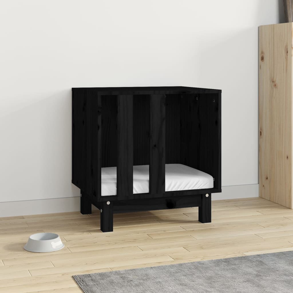 Vidaxl hondenhok 50x40x52 cm massief groenenhout zwart