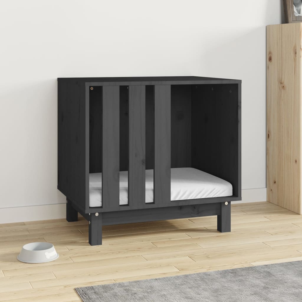 VidaXL Hondenhok 60x45x57 cm massief groenenhout grijs