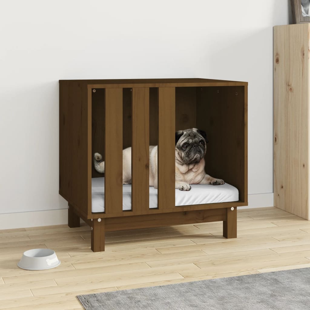 Vidaxl hondenhok 60x45x57 cm massief groenhout honingbruin