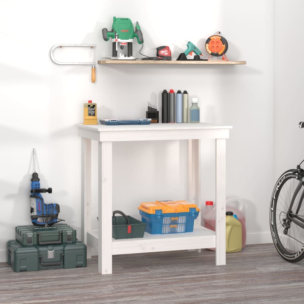 Vidaxl werkbank 80x50x80 cm massief groenhout wit