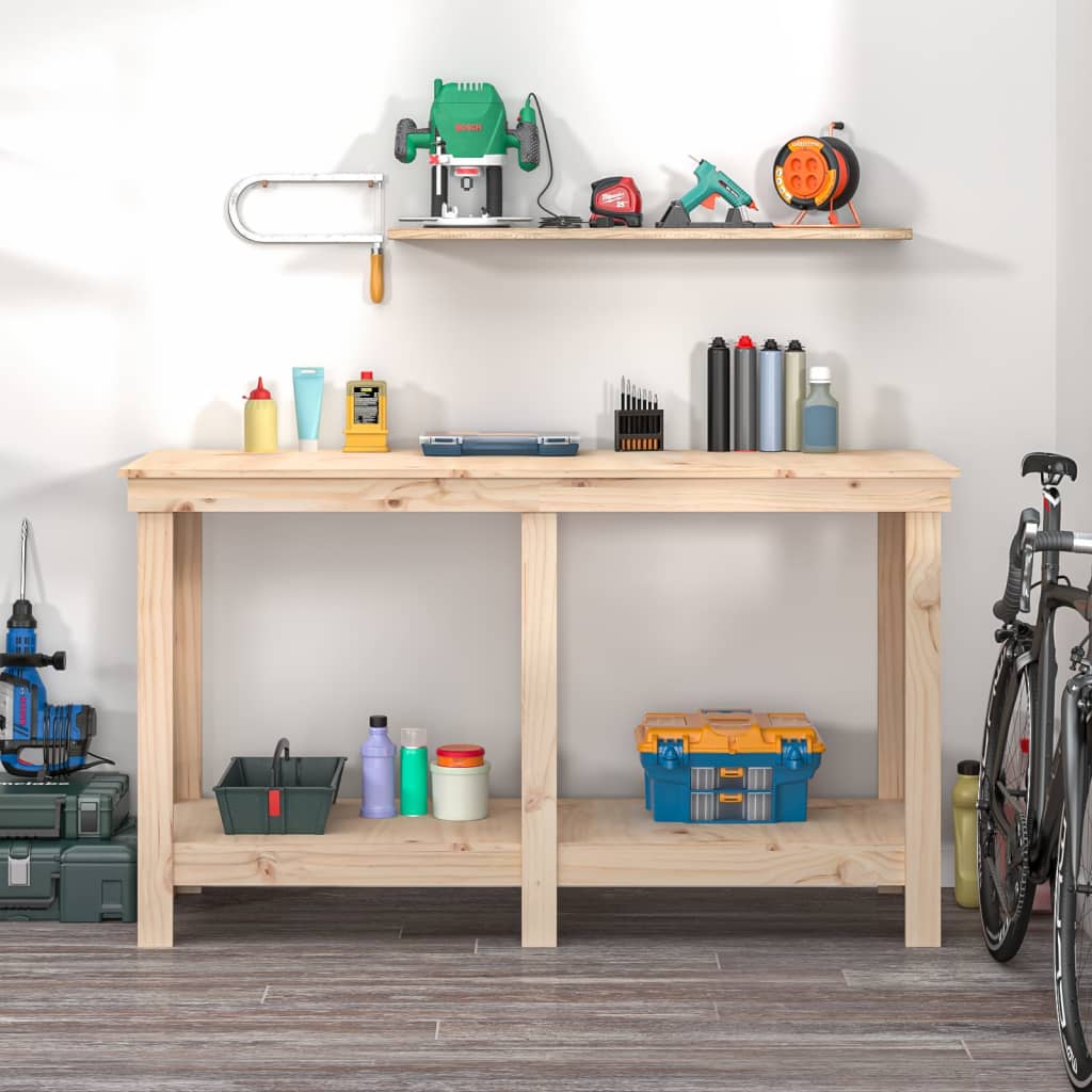 Vidaxl werkbank 140x50x80 cm massief groenhout