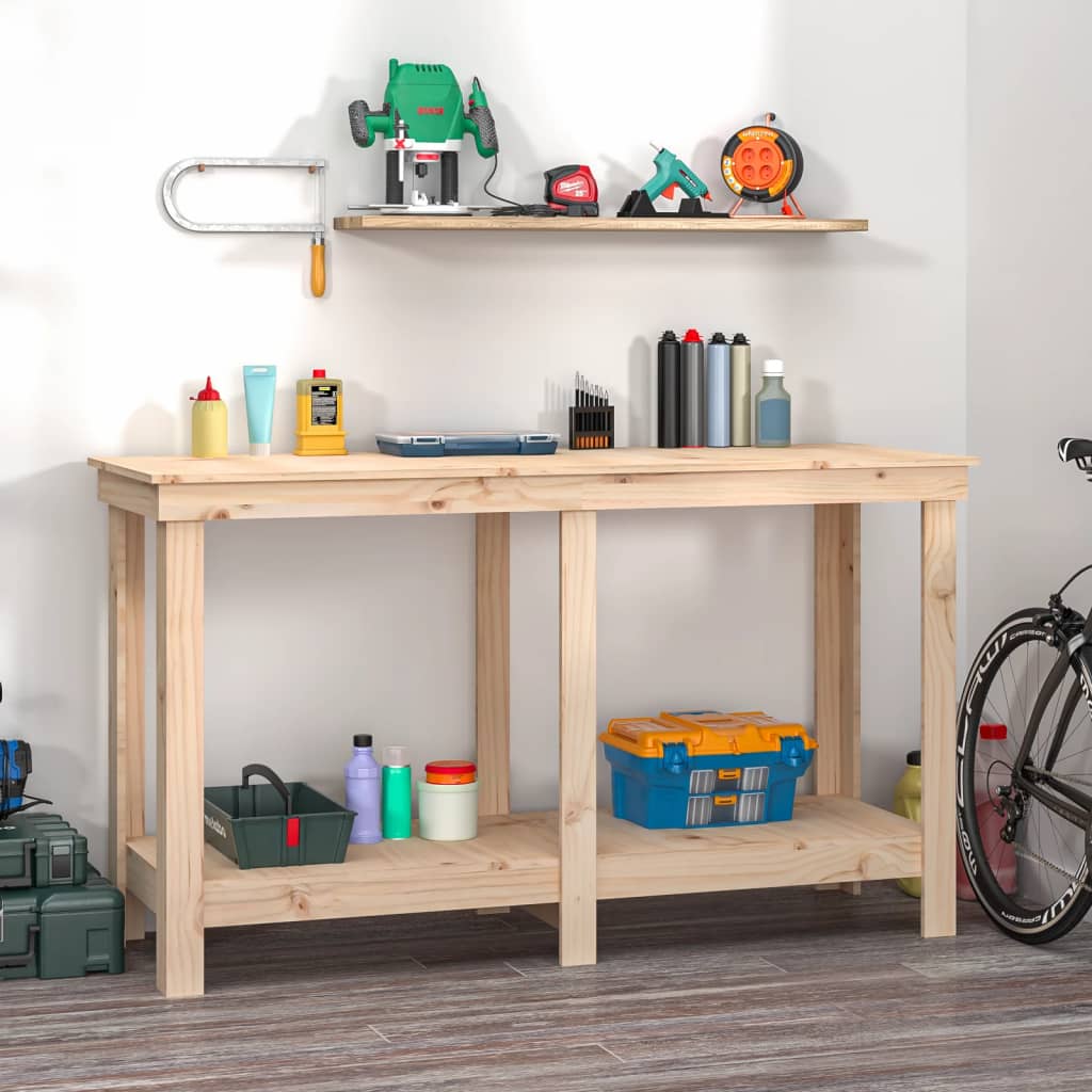 Vidaxl werkbank 140x50x80 cm massief groenhout