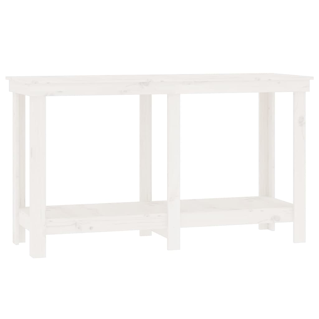 Vidaxl werkbank 140x50x80 cm massief groenhout wit