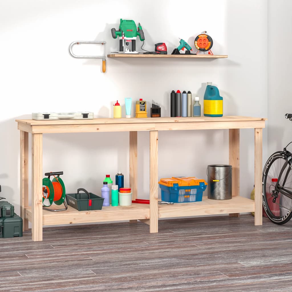 Vidaxl werkbank 180x50x80 cm massief groenhout
