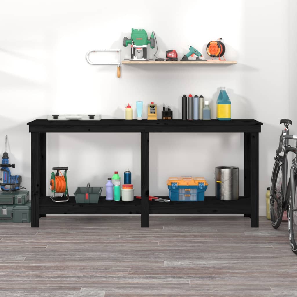 Vidaxl werkbank 180x50x80 cm massief groenenhout zwart