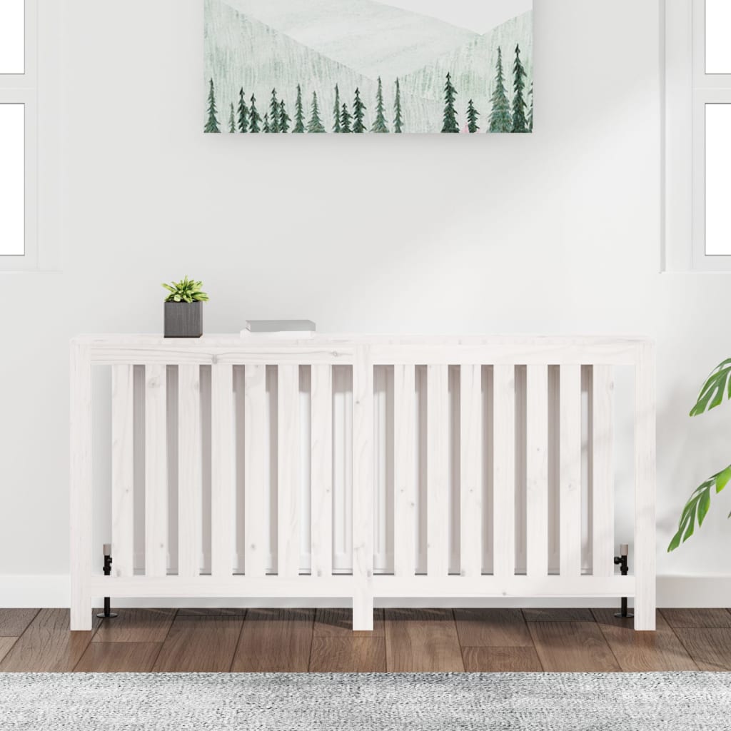 Vidaxl radiatorombouw 169x19x84 cm massief groenhout wit