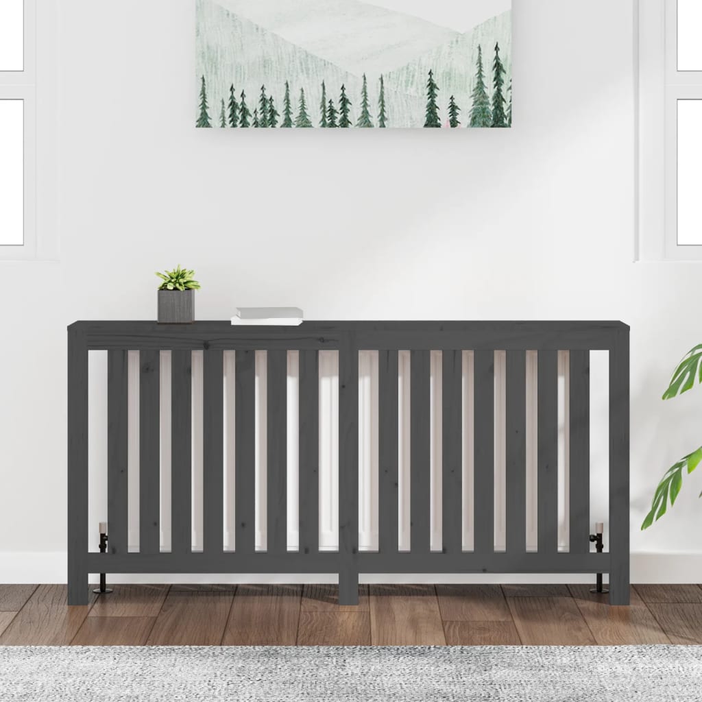 Vidaxl radiatorombouw 169x19x84 cm massief groenenhout grijs