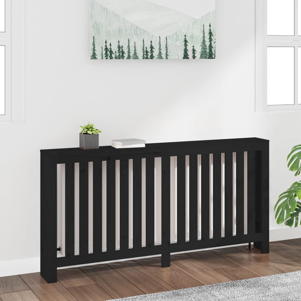 VidaXL Radiatorombouw 169x19x84 cm massief groenenhout zwart