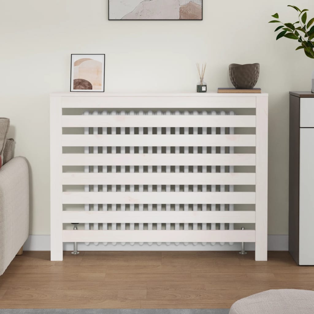 Vidaxl radiatorombouw 108,5x19x84 cm massief groenhout wit