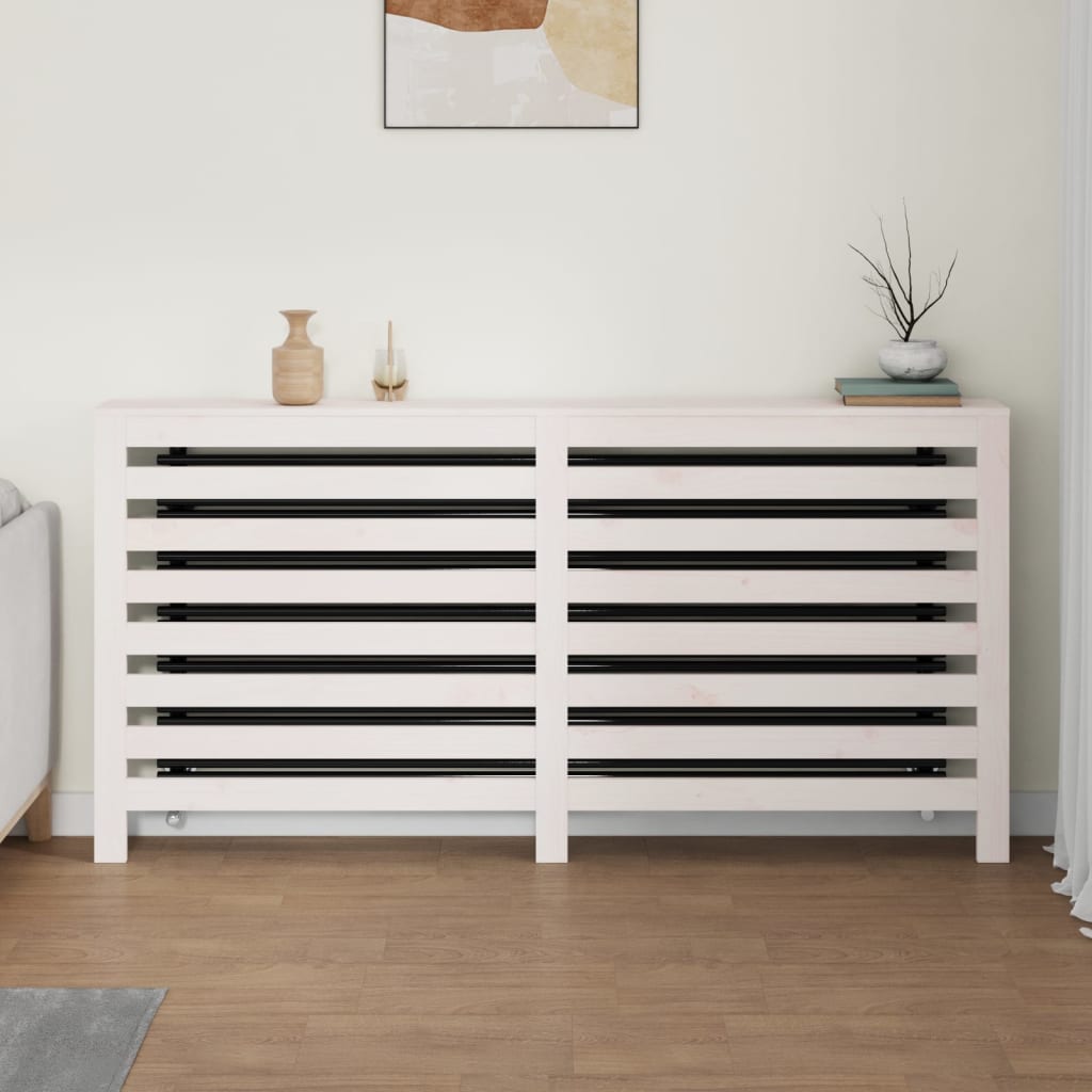 Vidaxl radiatorombouw 169x19x84 cm massief groenhout wit