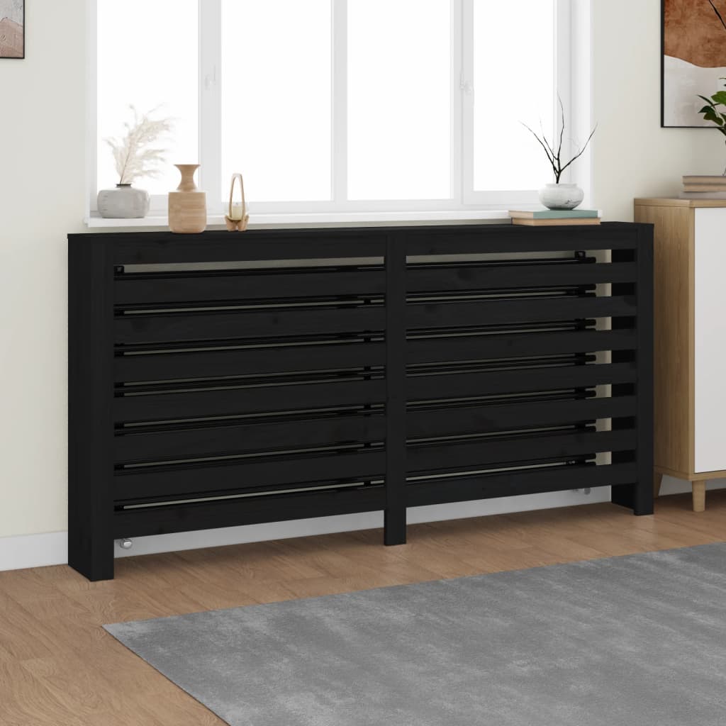 VidaXL Radiatorombouw 169x19x84 cm massief groenenhout zwart