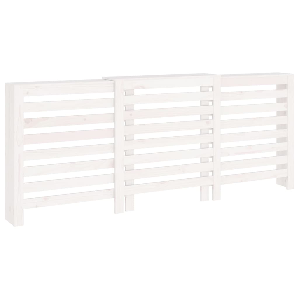 Vidaxl radiatorombouw 210x21x85 cm massief groenhout wit