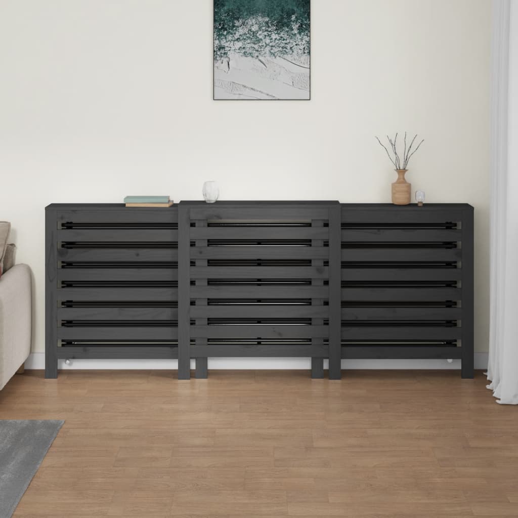 VidaXL Radiatorombouw 210x21x85 cm massief groenenhout grijs