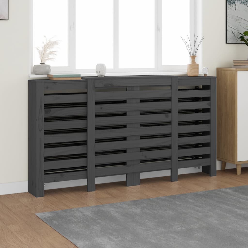 VidaXL Radiatorombouw 210x21x85 cm massief groenenhout grijs