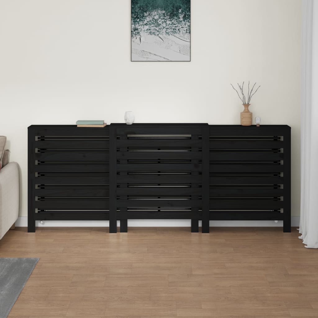 VidaXL Radiatorombouw 210x21x85 cm massief groenenhout zwart