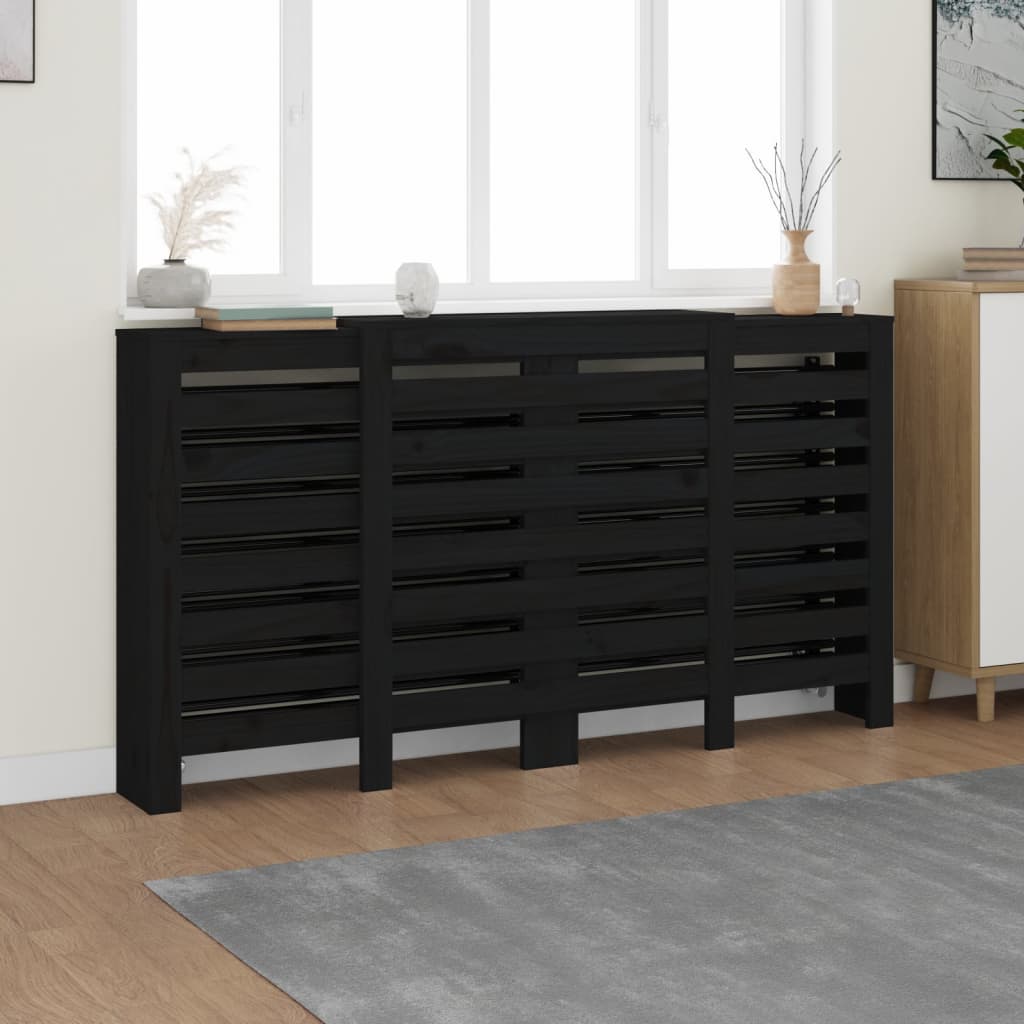 VidaXL Radiatorombouw 210x21x85 cm massief groenenhout zwart