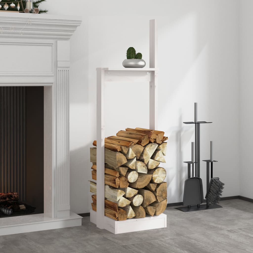 VidaXL Houtblokhouder 33,5x30x110 cm massief groenhout wit