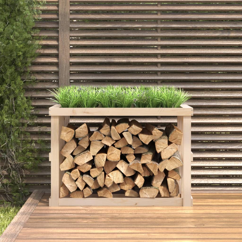Vidaxl houtblokhouder 108x52x74 cm massief groenhout