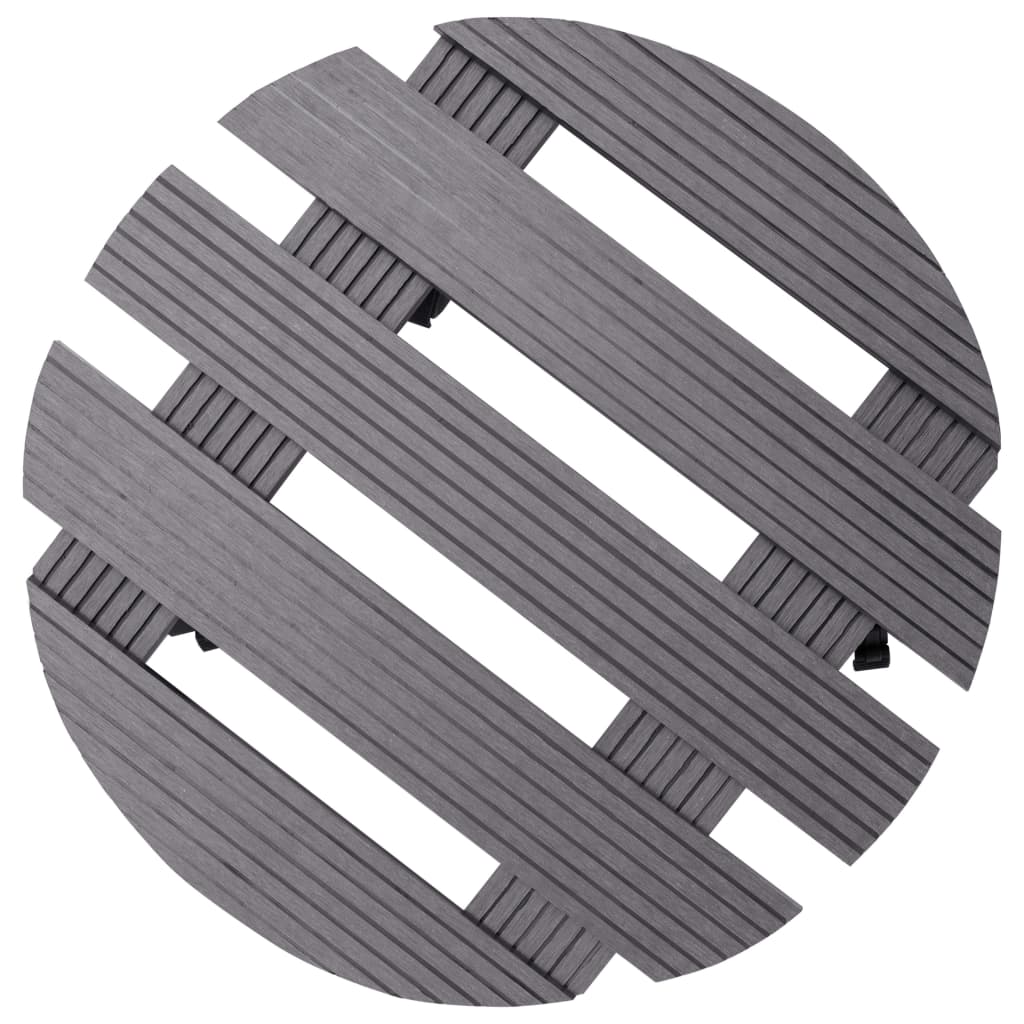 VidaXL Plantenentrolleys 4 st Ø30x7,5 cm HKC grijs