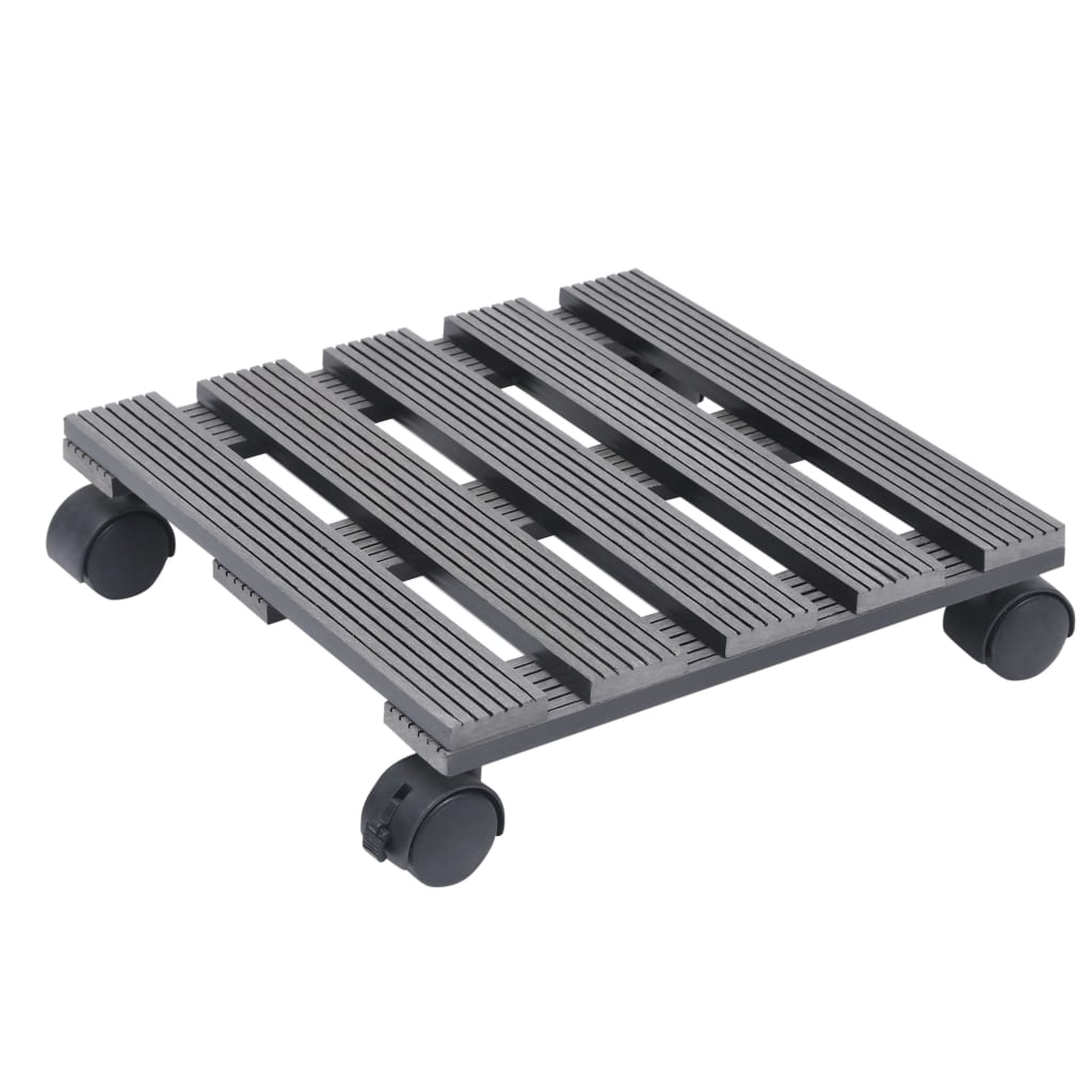 VidaXL Plantenrolleys 4 st 30x30x7,5 cm HKC grijs