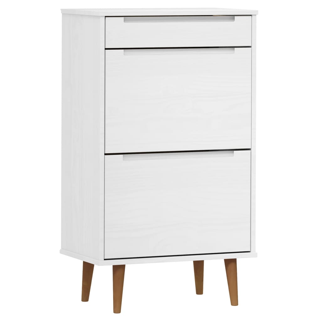 Vidaxl schoenenkast schimmel 59,5x35x103 cm massief groenhout wit