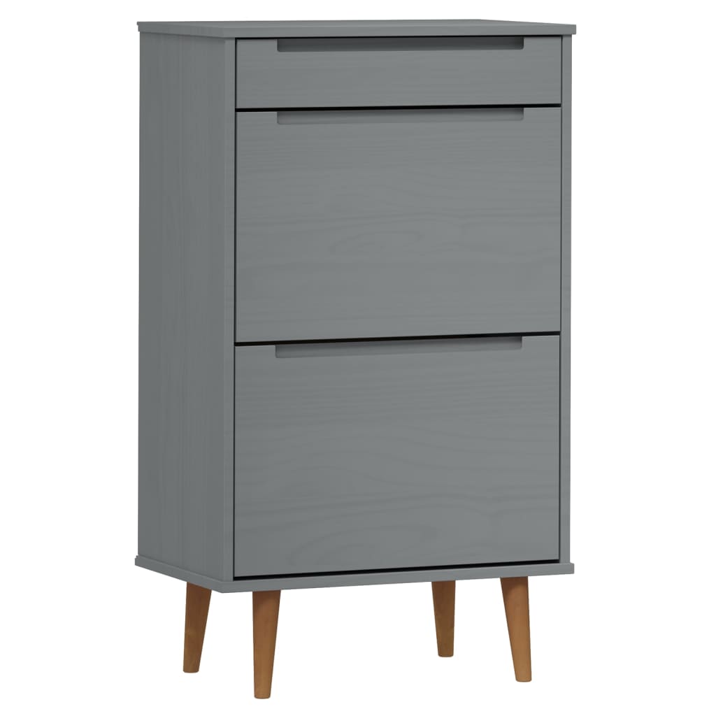 Vidaxl schoenenkast schimmel 59,5x35x103 cm massief groenenhout grijs