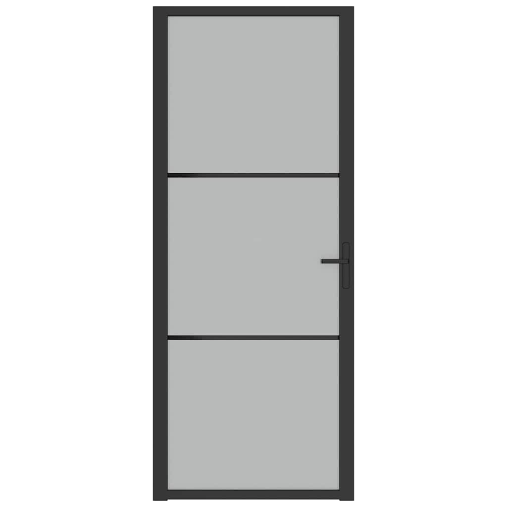 Vidaxl binnendeur 83x201,5 cm matglas en aluminium zwart