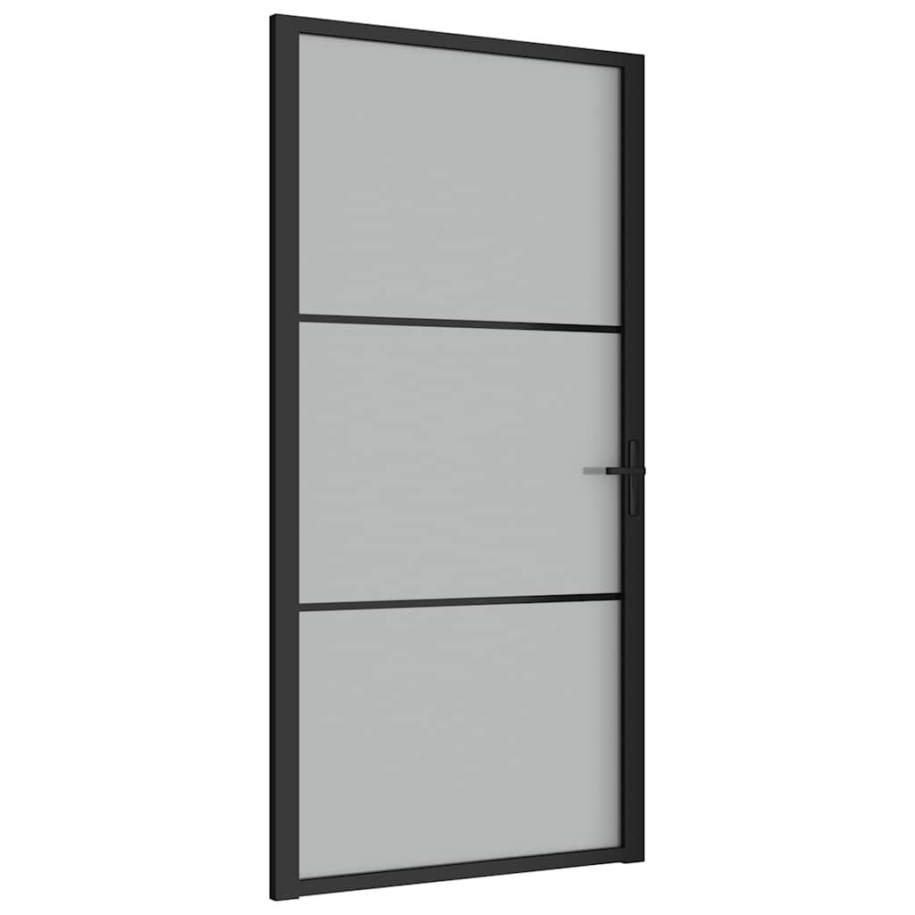 Vidaxl binnendeur 102,5x201,5 cm matglas en aluminium zwart