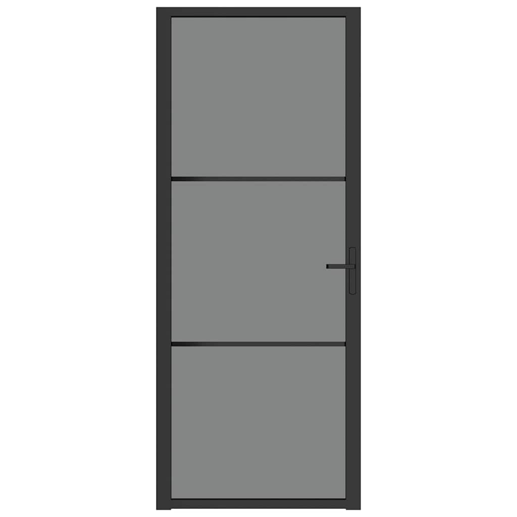 Vidaxl binnendeur 83x201,5 cm esg-glas en aluminium zwart