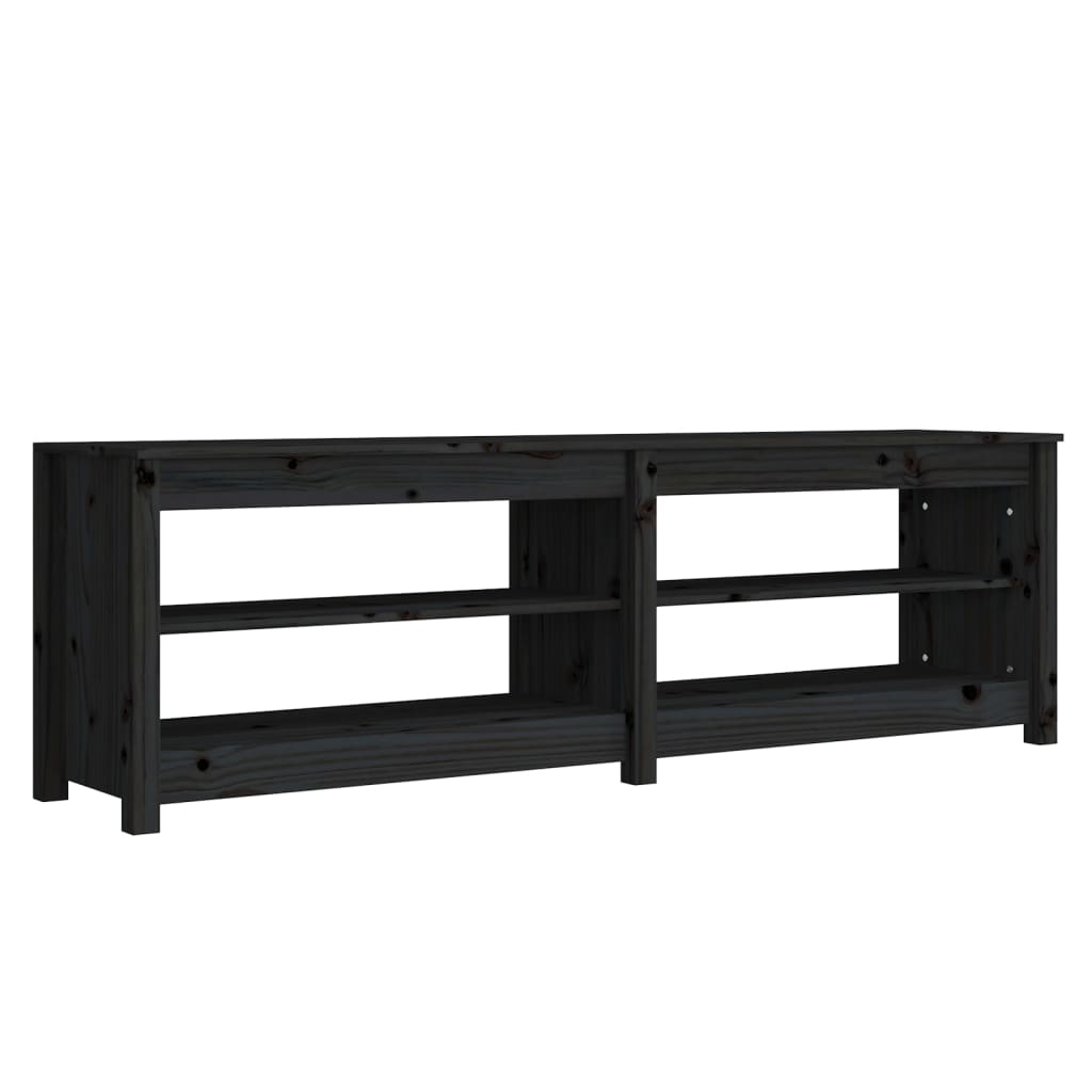 Vidaxl schoenenbank 160x36,5x50 cm massief groenenhout zwart