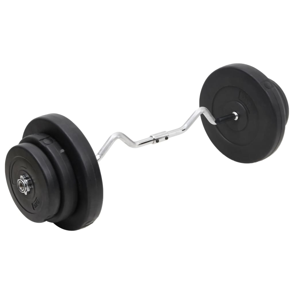 VidaXL Halster gebogen met gewichten 60 kg
