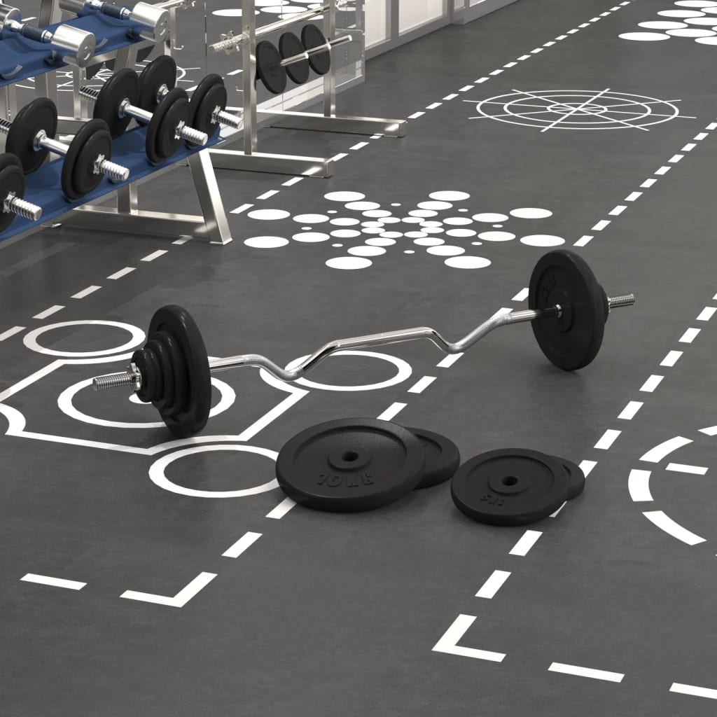 VidaXL Halster met gewichten 60 kg gietijzer en verchroomd staal